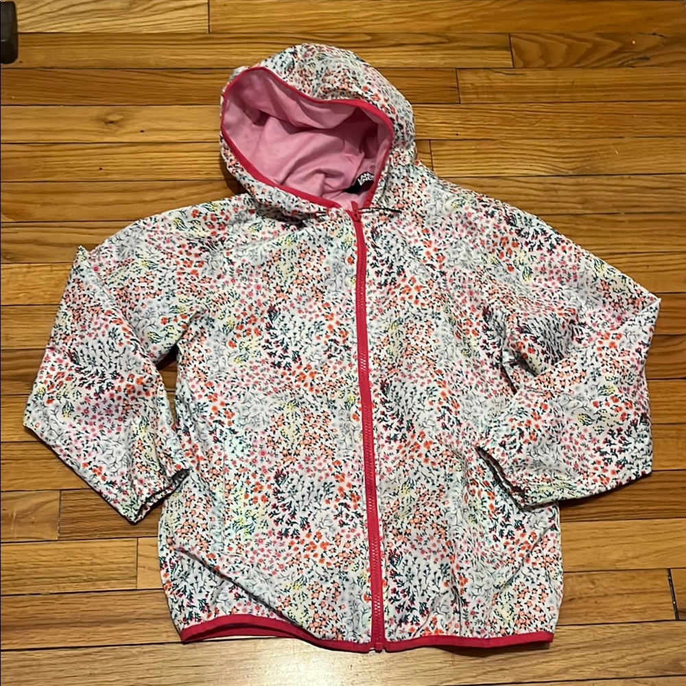 NWOT Lands End Floral Kids Windbreaker Jacket